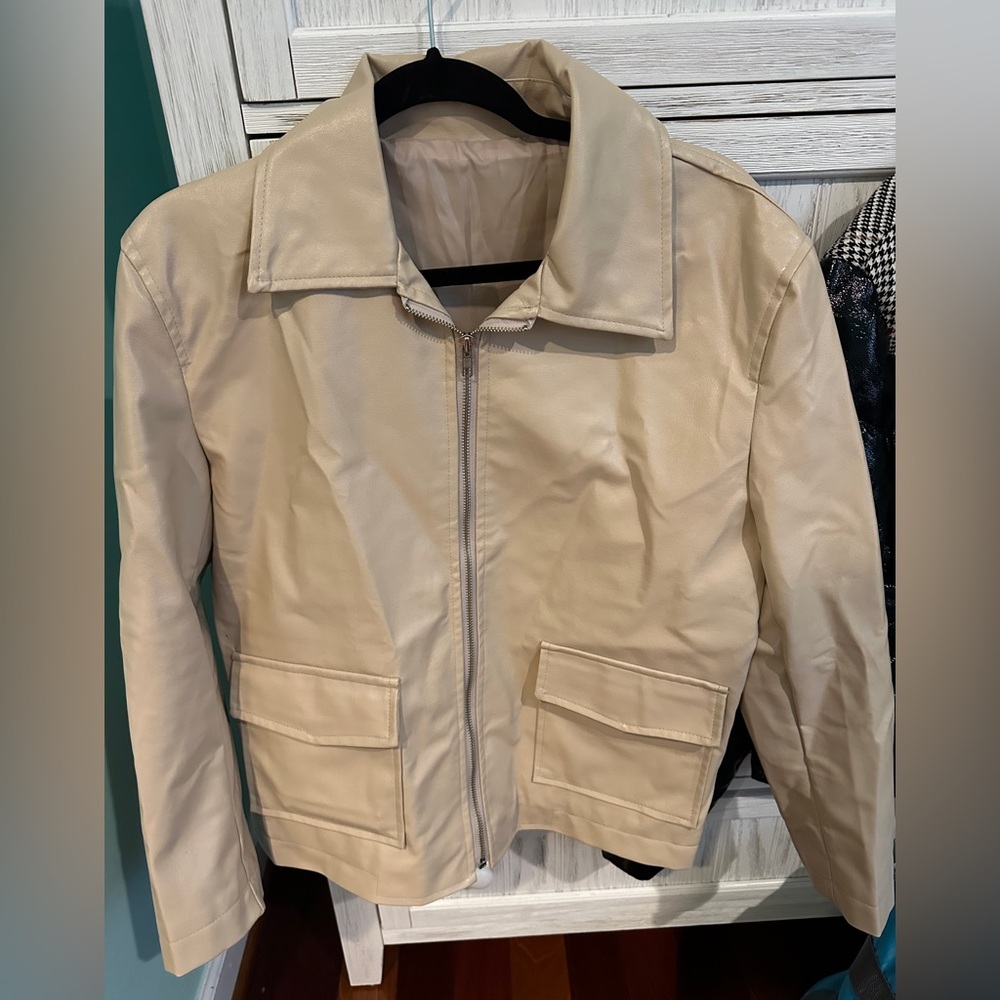 Tan leather jacket